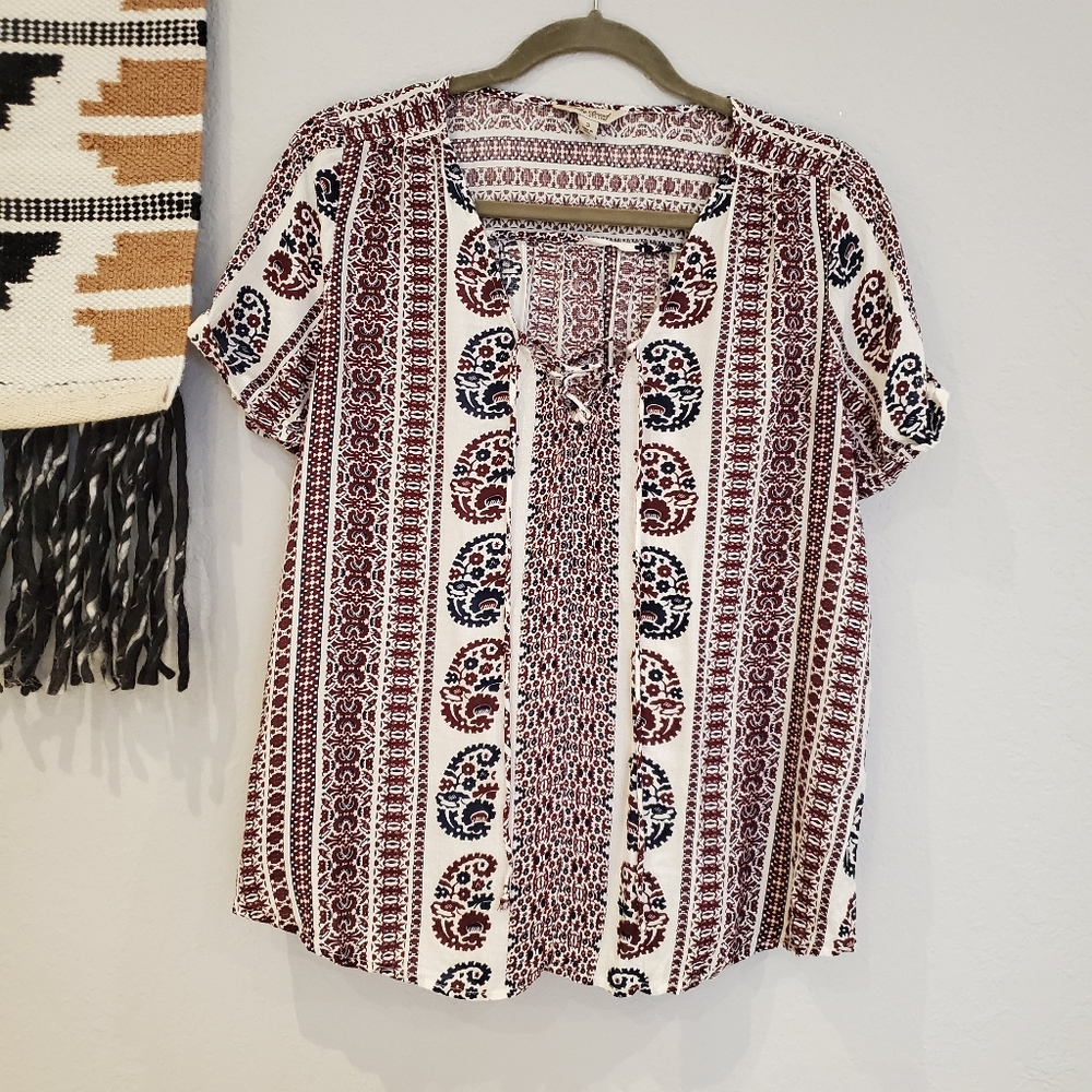 LUCKY BRAND ll Lightweight Paisley Print Top